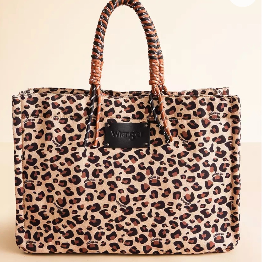 Wrangler Leopard Print Tote in Brown and Black
